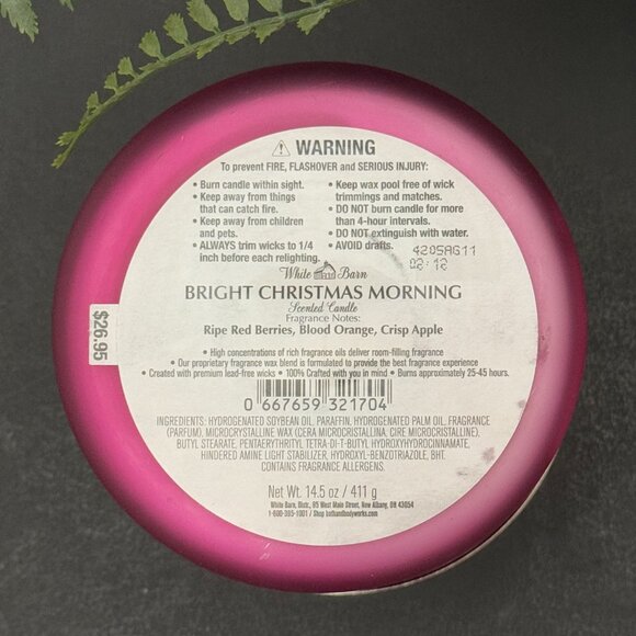 BBW Bright Christmas Morning White Barn Bath & Body Works 3 Wick Candle - Picture 10 of 10